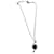 Thierry Mugler collier MUGLER chaine argentée, perle onyx noir, étoile et flèches  ref.1201158