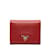 Prada Cartera compacta triple con logo Saffiano Roja Cuero  ref.1201197