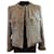 Chanel 10P Runway Black Cream Gold Tweed Fringe Jacket FR 44 Beige Golden Metallic Silk  ref.1201347