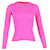 Balenciaga Ribbed Fitted Sweater in Hot Pink Polyester Viscose  ref.1201470