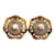 Chanel Clipe CC com logotipo de pérola falsa em brincos Dourado Metal  ref.1201524