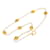 Chanel Colar de cordão com medalhão Faux Pearl CC Dourado Metal  ref.1201525