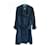 Burberry Prorsum Trench + lining 100% laine Navy blue Cotton Polyester Wool  ref.1201788