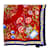 Gucci Campanule Cent GG Flora Print Silk Foulard Red  ref.1202454