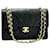 Chanel De color negro 1986 Bolso pequeño con solapa con forro clásico Piel de cordero  ref.1202609