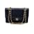Timeless Chanel Vintage schwarz gesteppter zeitloser Klassiker 2.55 Schultertasche 25 cm Leder  ref.1202624