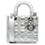Dior Silver Small Cannage Lady Dior My ABCDior Silvery Leather Pony-style calfskin  ref.1202701