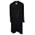 Timeless Annata di Chanel 1996 Cappotto con petto foderato con revers a lancia in lana nera Nero  ref.1202851