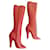 neue kniehohe Stiefel von Saint Laurent Rot Leder  ref.1203129