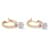 Autre Marque Boucles d'oreilles bicolores avec diamants. Or blanc Or jaune Doré  ref.1203551