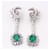 Autre Marque Boucles d'oreilles LYCEE émeraudes et diamants. Or blanc Vert  ref.1203574