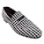 Autre Marque Bougeotte Black / White Plaid Print Canvas Flats / Loafers Cloth  ref.1203602