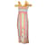 Autre Marque Gul Hurgel Pink / Yellow Multi Ruffled Linen Midi Dress Multiple colors  ref.1203614