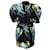 Autre Marque Marco Bologna Black / Blue Multi Printed Belted Puff Sleeved Cotton Mini Dress  ref.1203617