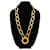DOLCE & GABBANA “Whisp” DJ necklace0816 golden elongated circles Metal  ref.1203785