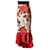 Jupe sirène à motifs ROBERTO CAVALLI fond blanc et couleurs rouge-noir, Polyester  ref.1203814