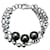 scarce, DOLCE & GABBANA steel lined chain bracelet with anthracite gray pearls Silvery  ref.1203877