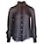 Salvatore Ferragamo Striped Buttoned Blouse in Brown and Blue Silk  ref.1203948