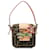 Bolso cubo Fendi marrón mini Zucca con orquídeas Castaño Lienzo Paño  ref.1204051