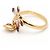 GUCCI Anello Farfalla in oro e smalto. Rosa Bianco D'oro - vista 2
