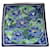 Hermès square vintage lotus flower Year 90 Blue Silk  ref.1204754