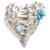 Christian lacroix brooch 99A metal silver turquoise heart Silvery  ref.1204759