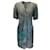 Autre Marque Giorgio Armani Green Short Sleeved V-Neck Silk Dress  ref.1204874