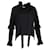 Saint Laurent Mock-Neck Ruffled Long-Sleeve Blouse in Black Silk  ref.1205155