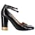 Chloé Zapatos de salón con tacón cuadrado y tira al tobillo Chloe en cuero negro  ref.1205309
