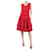 Alaïa Vestido rojo ribete de encaje - talla UK 12 Roja Viscosa  ref.1205435