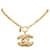 Chanel Gold CC Anhänger Halskette Golden Metall Vergoldet  ref.1205570