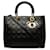 Dior Cannage grande de piel de cordero negro Lady Dior Cuero  ref.1205588