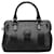 Fendi Black Pequin Boston Bag Leather Cloth Pony-style calfskin Cloth  ref.1205592