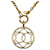 Chanel Gold CC Anhänger Halskette Golden Metall Vergoldet  ref.1205597