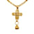 Chanel Colar com corrente de sino cruzado CC Dourado Metal  ref.1205723