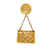 Chanel CC Matelasse Taschenbrosche Golden Metall  ref.1205737