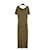 1990s Yves Saint Laurent Kleid FR38 Maxi-Mariniere-Kleid in Schwarz und Gold Viskose  ref.1206426