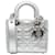 Dior Silver Small Cannage Lady Dior My ABCDior Silvery Leather Pony-style calfskin  ref.1161086