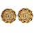 Orecchini a clip con strass Chanel in oro CC D'oro Metallo Placcato in oro  ref.1200640