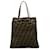 Fendi Brown Zucca Vertical Tote Leather Cloth Pony-style calfskin Cloth  ref.1202705