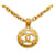 Chanel Gold CC Halskette mit rundem Anhänger Golden Metall Vergoldet  ref.1202726