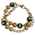 DOLCE & GABBANA gefüttertes Armband mit Goldkette, Weiße Perlen, Gold und Schwarz Golden Stahl  ref.1206823