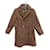 Apc Brown Wool Double Breasted Coat Size S