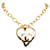 Chanel Gold CC Herz-Anhänger-Halskette Golden Metall Vergoldet  ref.1207075