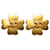 Pendientes de clip con trébol CC dorado de Chanel Metal Chapado en oro  ref.1207105