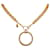 Chanel Gold Collar con colgante de lupa y lupa de cadena forrada chapada en oro Dorado Metal Chapado en oro  ref.1207136