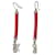 Boucles d'oreilles DOLCE & GABBANA en acier et cuir rouge imprimé « croco »,  ref.1207529