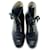 Chanel VINTAGE ▾ 1993 Stivali da combattimento rari! Nero Pelle  ref.1208059