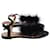 Charlotte Olympia Fifi Feather-Trimmed Sandals in Black Leather   ref.1208313