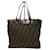 Fendi Zucca Tote Bag Brown Leather Cloth  ref.1208427